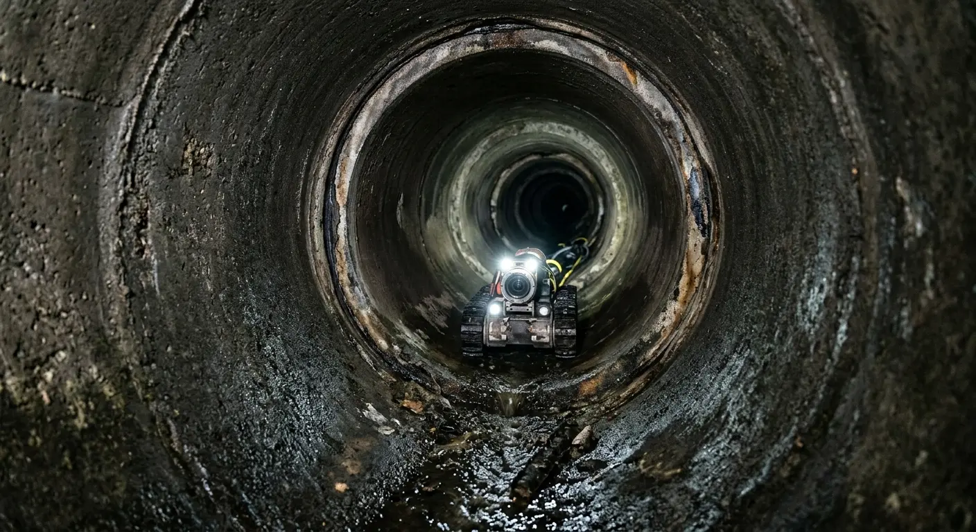 Robotic sewer camera inspecting pipe interior for Sewer Line Repair in Elba